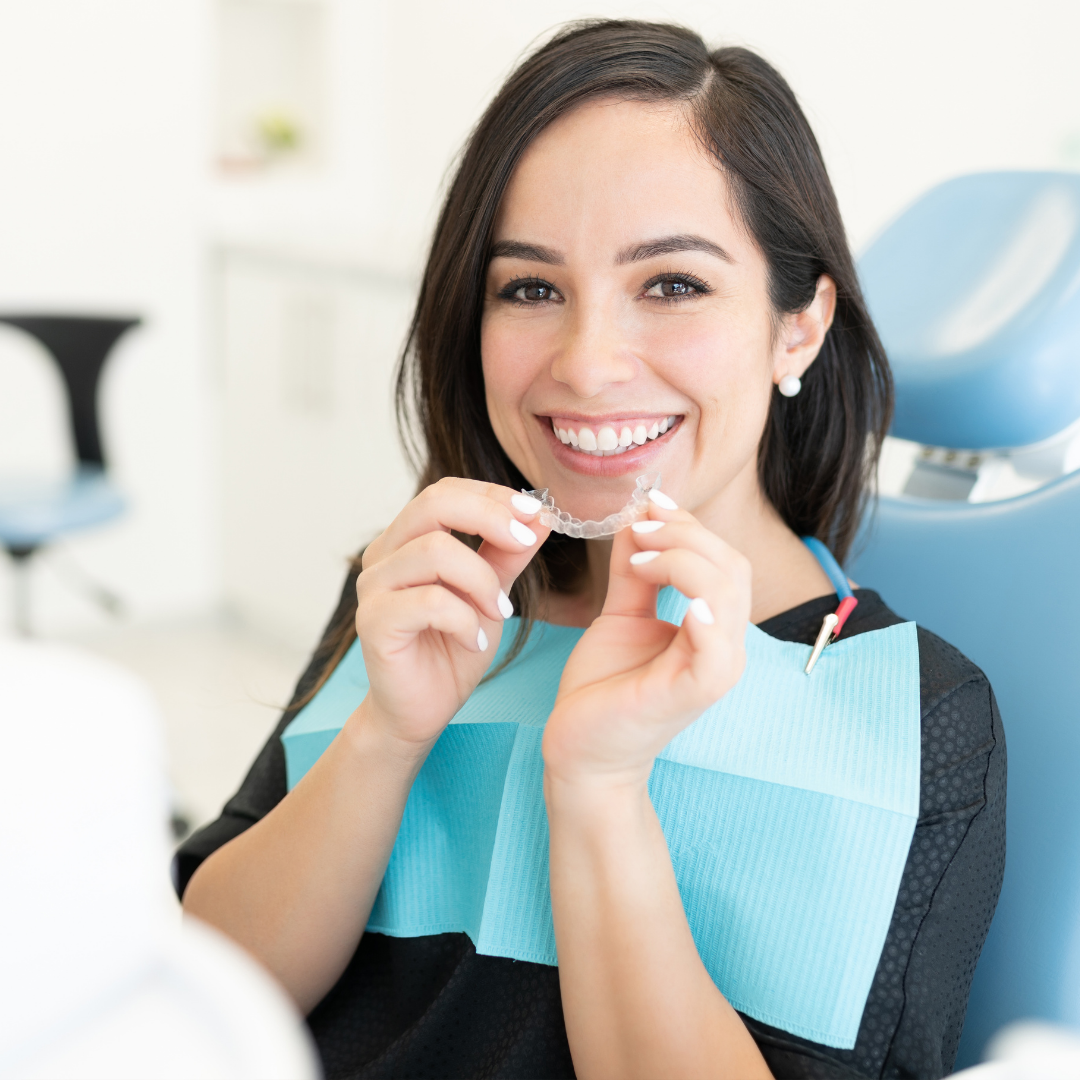 Patient about to put in Clear Aligners or Invisalign, how they work